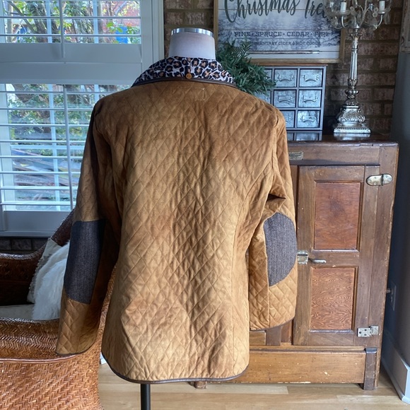TASHA POLIZZI LUXURY QUILTED BARN JACKET LARGE EXCELLENT NO FUR ELBOW PATCHES - Picture 4 of 10